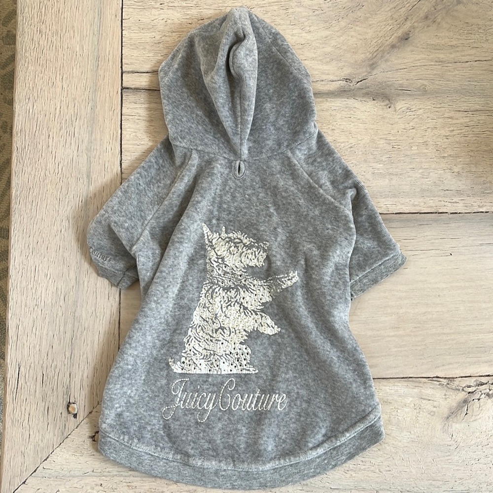 Doggy Couture by Juicy Couture XL velour hoodie w/rhinestones, good condition.